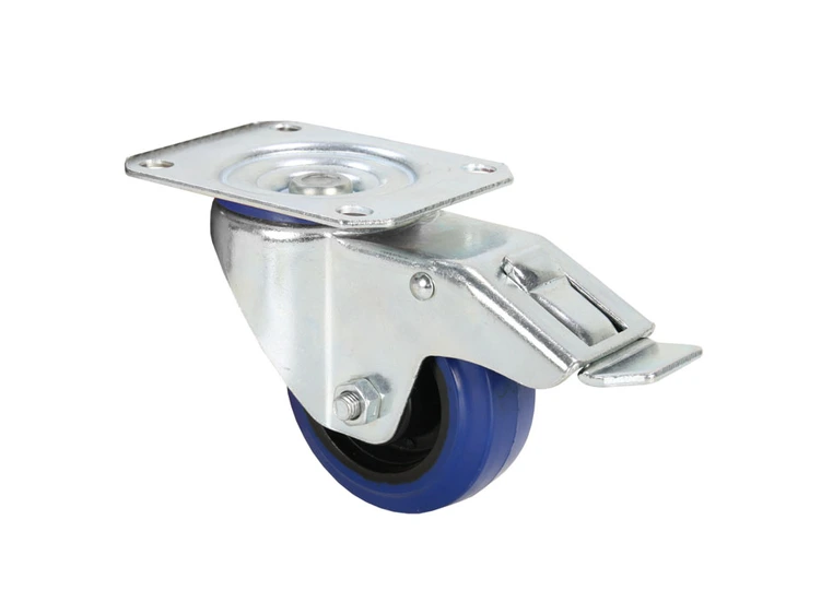 Adam Hall Hardware 372091 - Swivel Castor 80 mm with blue Wheel 